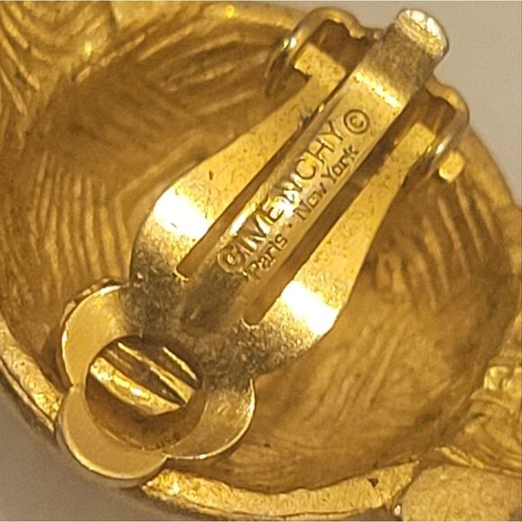 VTG Givenchy 80s 90s Gold Large Door Knocker Clip Retro Big Statement Earrings - Picture 3 of 9